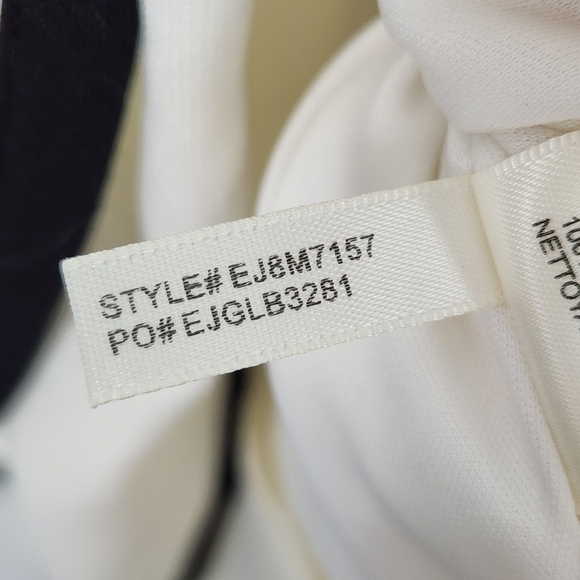 Eliza J White 3/4 Bell Sleeve Black Trim Tiered Fit & Flare Dress Women’s Size 4 - Picture 6 of 7